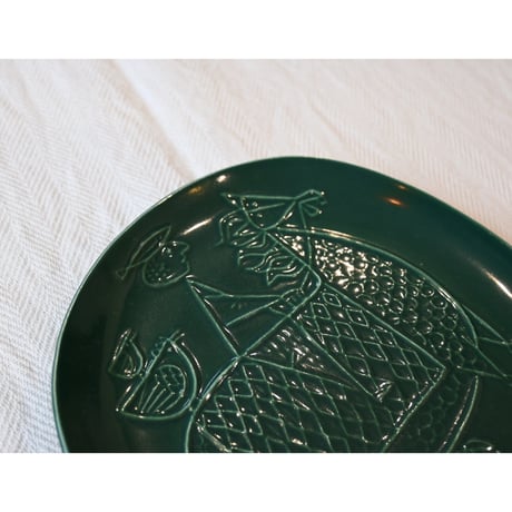 Gustavsberg Stig Lindberg 'piazza' plate green