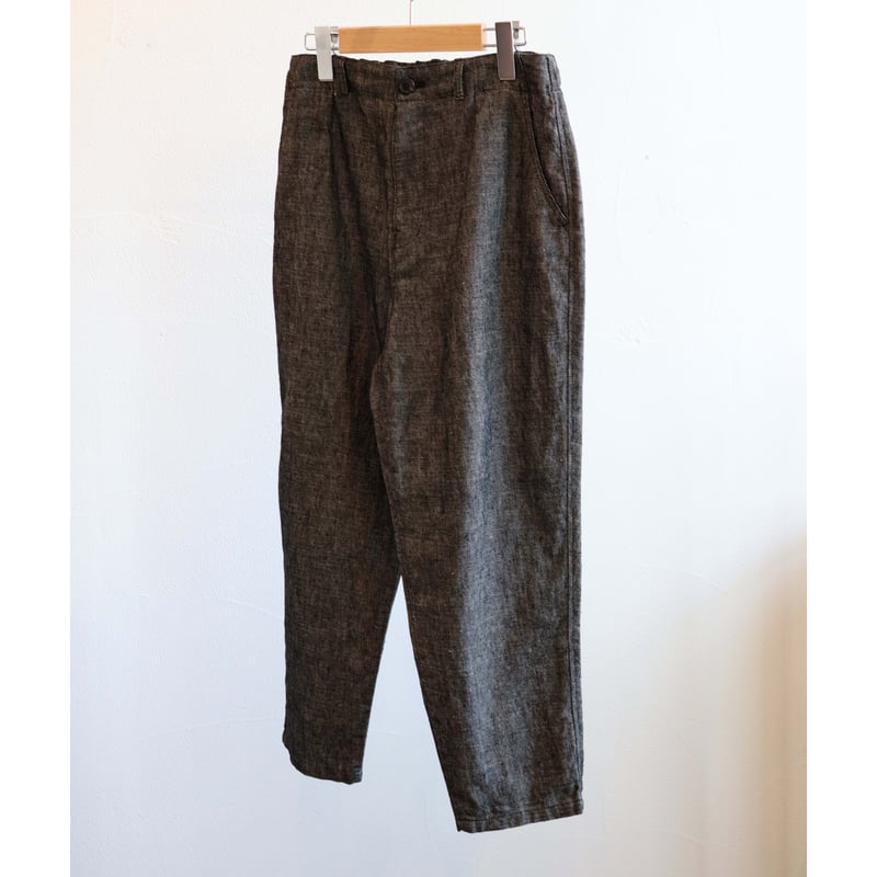 miho umezawa linen denim tapered pants | plum