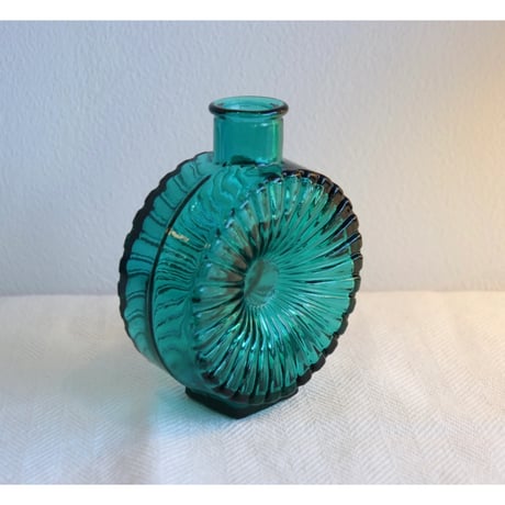 Riihimaen Lasi 'Aurinkopullo' vase 1/4 turquoise