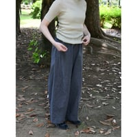 miho umezawa cotton linen canvas cocoon wide pants white