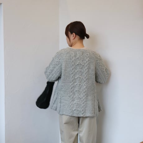 raha handknitted peplum cardigan grey