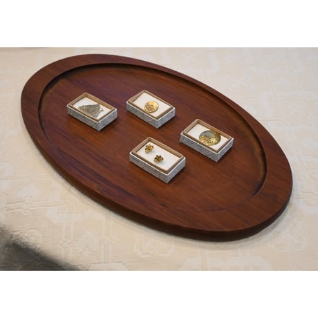 Vintage teak tray oval