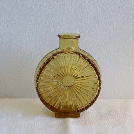 Riihimaen Lasi 'Aurinkopullo' vase 1/4 amber