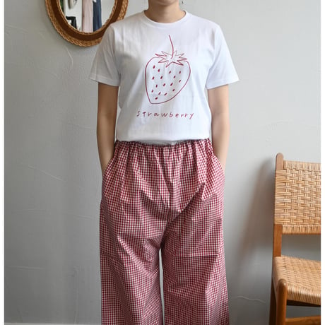 pot and tea イチゴTシャツ　赤