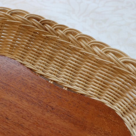 Sweden teak & rattan tray