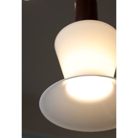 teak and opal glass ceiling lamp