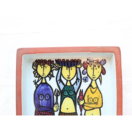Stig Lindberg 'karneval' square bowl