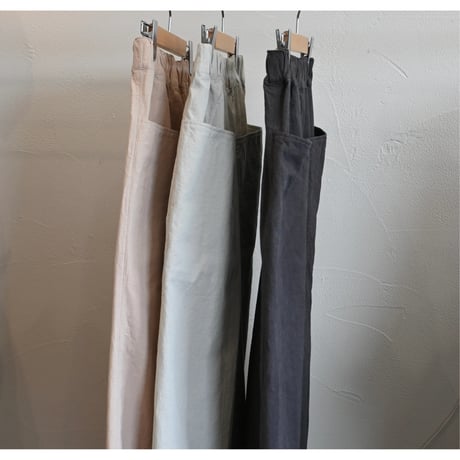 miho umezawa cotton linen canvas cocoon wide pants chacoal