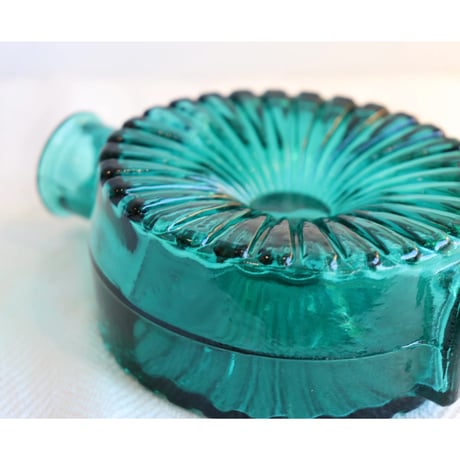 Riihimaen Lasi 'Aurinkopullo' vase 1/4 turquoise