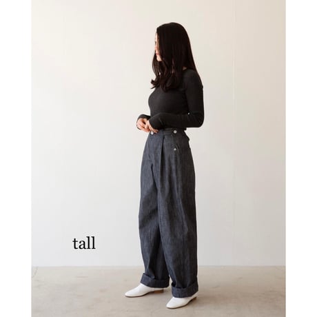 miho umezawa plain weave denim unisex cocoon pants
