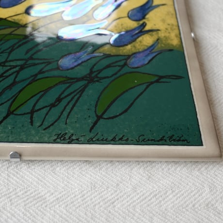 Arabia Heljä Liukko-Sundström wall plaque 'blue lilies'