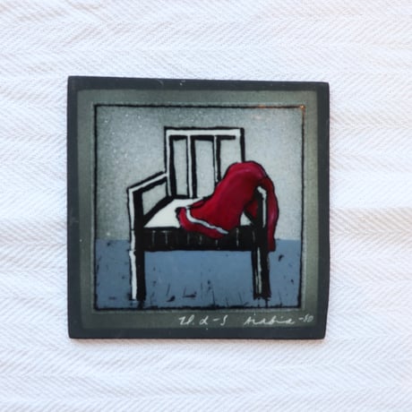 Arabia Helja Liukko Sundstrom wall plaque 'scarf on a chair'