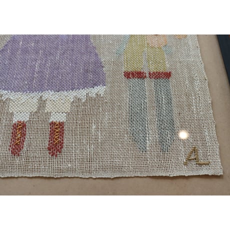 Finnish transparent tapestry ’couple in costume'