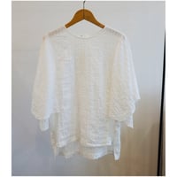 miho umezawa  cotton linen square sleeve blouse