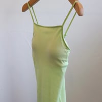 souple luz rib straight neck brapad camisole lime（botanical dyed)