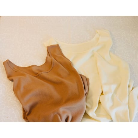 miho umezawa soft cotton rib tank top inner tee