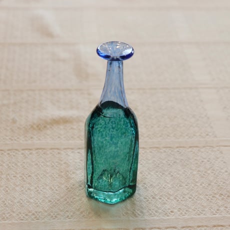 Kosta Boda miniture vase  blue x green