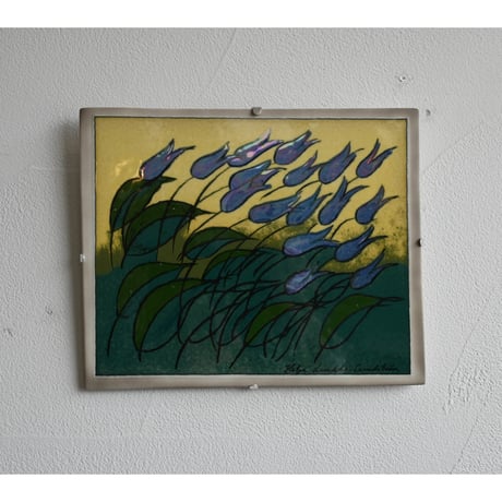Arabia Heljä Liukko-Sundström wall plaque 'blue lilies'