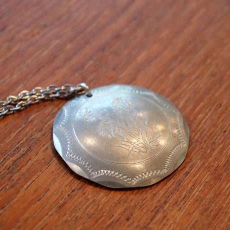 Vintage Saami pewter  Necklace  round