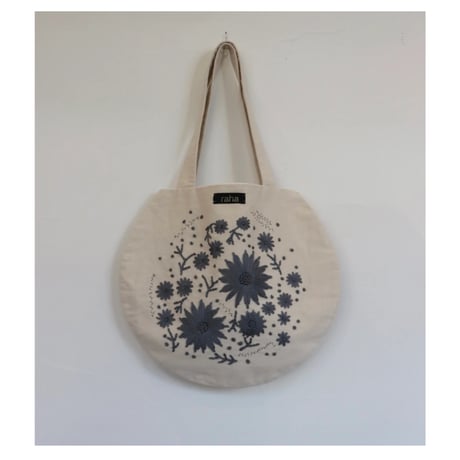raha flower embroidery maru-bag