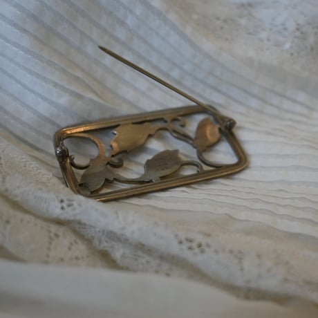 Georg Jensen rectangler leaf silver brooch