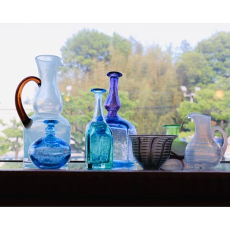 Kosta Boda miniture vase  blue x purple