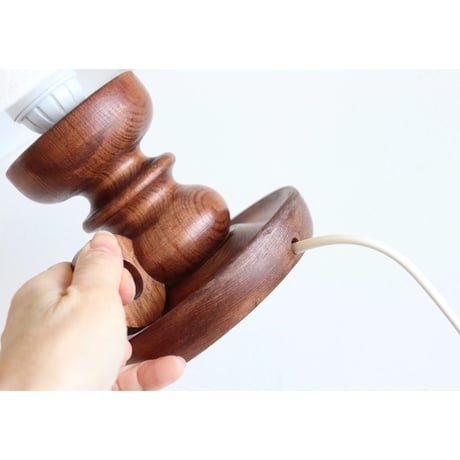 vintage walnut table lamp
