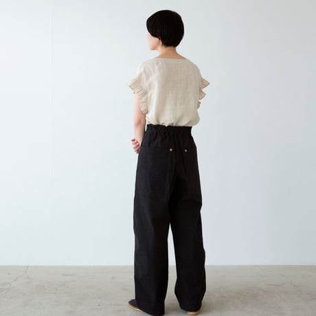 miho umezawa sun dry linen frill sleeve blouse