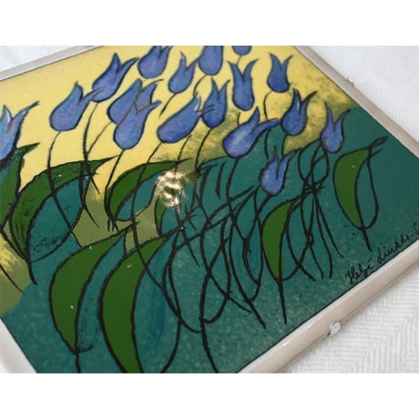 Arabia Heljä Liukko-Sundström wall plaque 'blue lilies'