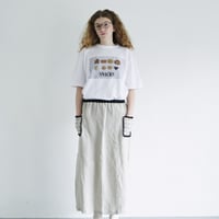 pot and tea linen skirt with embroidery pocket