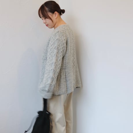 raha handknitted peplum cardigan grey