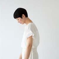 miho umezawa sun dry linen frill sleeve blouse  (large size)