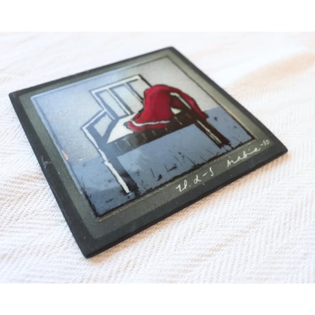 Arabia Helja Liukko Sundstrom wall plaque 'scarf on a chair'