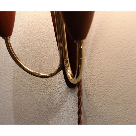 Teak & Opalglass wall lamp