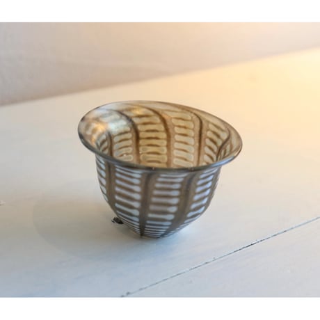 Kosta Boda miniture vase brown stripe