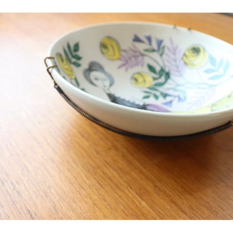 Kupittaan Savi 　wall plate 'roses and woman'