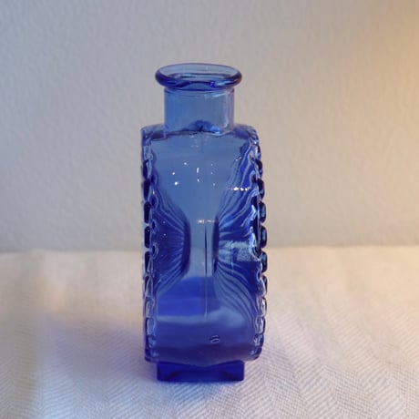 Riihimaen Lasi 'Aurinkopullo' vase 1/4 cobalt blue