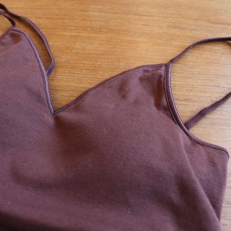 souple luz rib brapad camisole chesnut（botanical dyed)