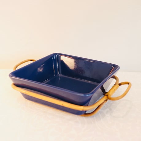 ARABIA　Kilta square bowl with rattan rack