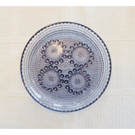 Riihimaen Lasi grapponia dessert plate blue