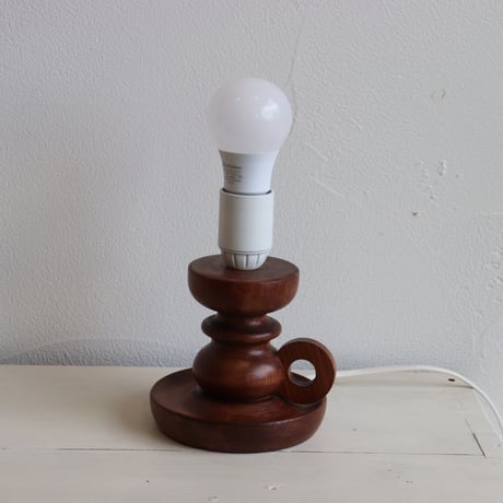 vintage walnut table lamp