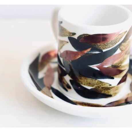 Arabia handpainted demitasse cup&saucer 2set