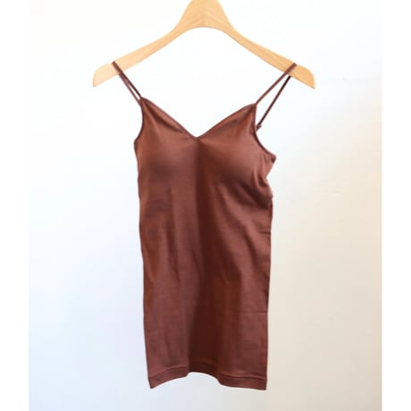 souple luz rib brapad camisole chesnut（botanical dyed)