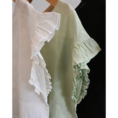 miho umezawa sun dry linen frill sleeve blouse