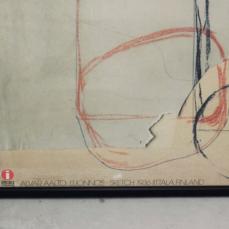 Alvar Aalto, Luonnos Sketch 1936 poster (frame included)