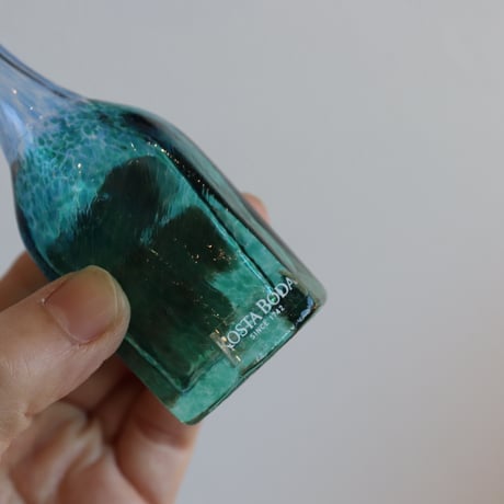 Kosta Boda miniture vase  blue x green