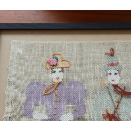 Finnish transparent tapestry ’couple in costume'