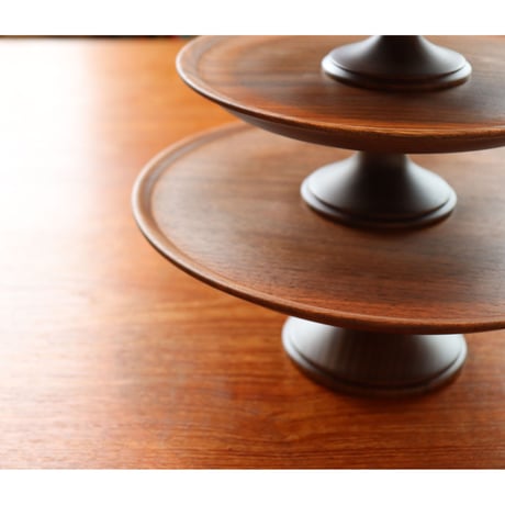 Decor cake stand walnut S