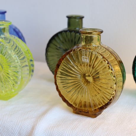 Riihimaen Lasi 'Aurinkopullo' vase 1/4 amber
