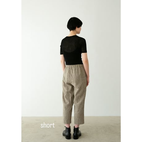 miho umezawa triple washed linen straight pants khaki